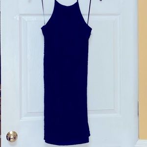 Navy Blue halter stretchy Dress Juniors size XL Never been worn.
